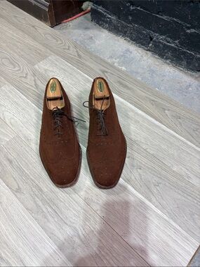 Church's Dark Brown Suede Wingtip Derby Shoes